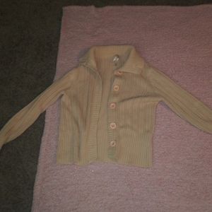 Vintage yellow button up knitted sweater